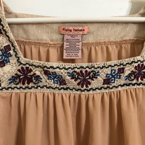Flying Tomato Embroidered Tunic Peach Size Small - Picture 4 of 11